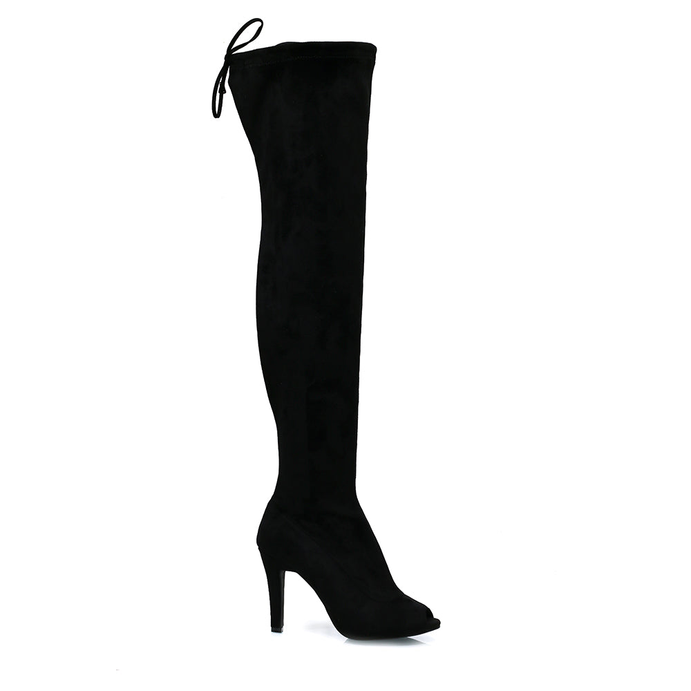 Women Shiny Black High Heel Stiletto Thigh High Dominatrix Boots Stylish &  Sexy | eBay