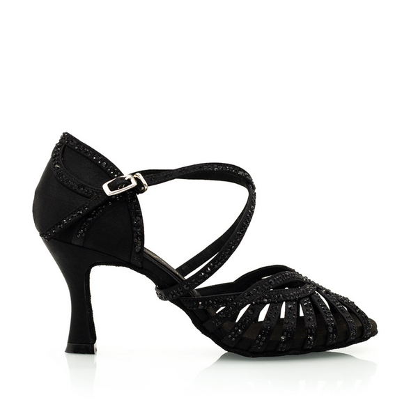 JUODVMP Women's Ballroom Dance Shoes Closed Toe Satin Modern