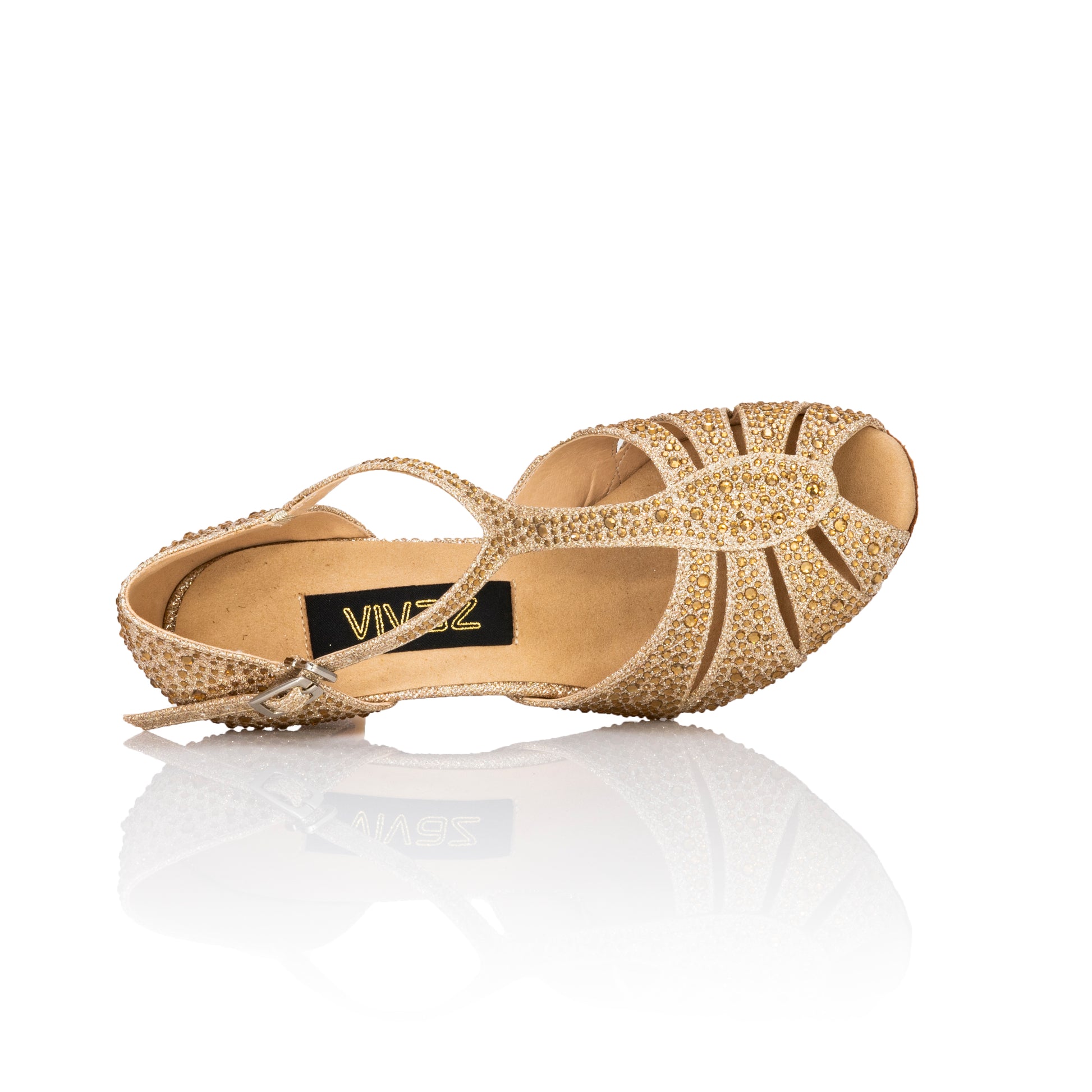"Juliette" Gold Bridal & Latin Dance Shoes - Vivaz Dance