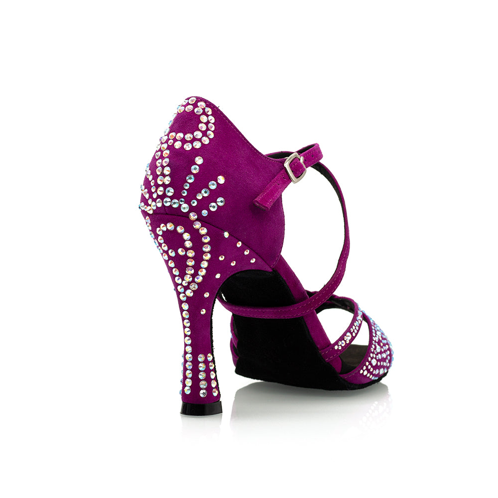 Louella 3.75” Fuchsia and diamanté Latin and Ballroom Dance Shoes NEW - Vivaz Dance